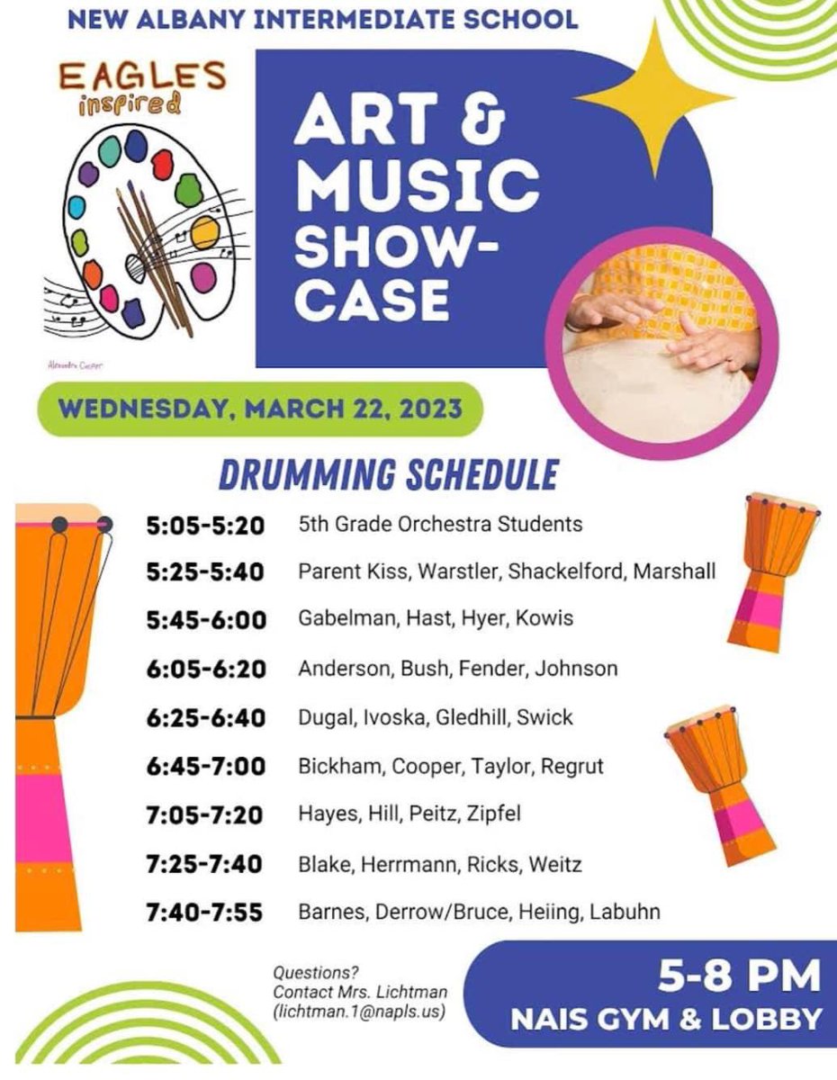 Join us at NAIS for Eagles Inspired Art &amp; Music Showcase 3/22/23 from 5-8pm