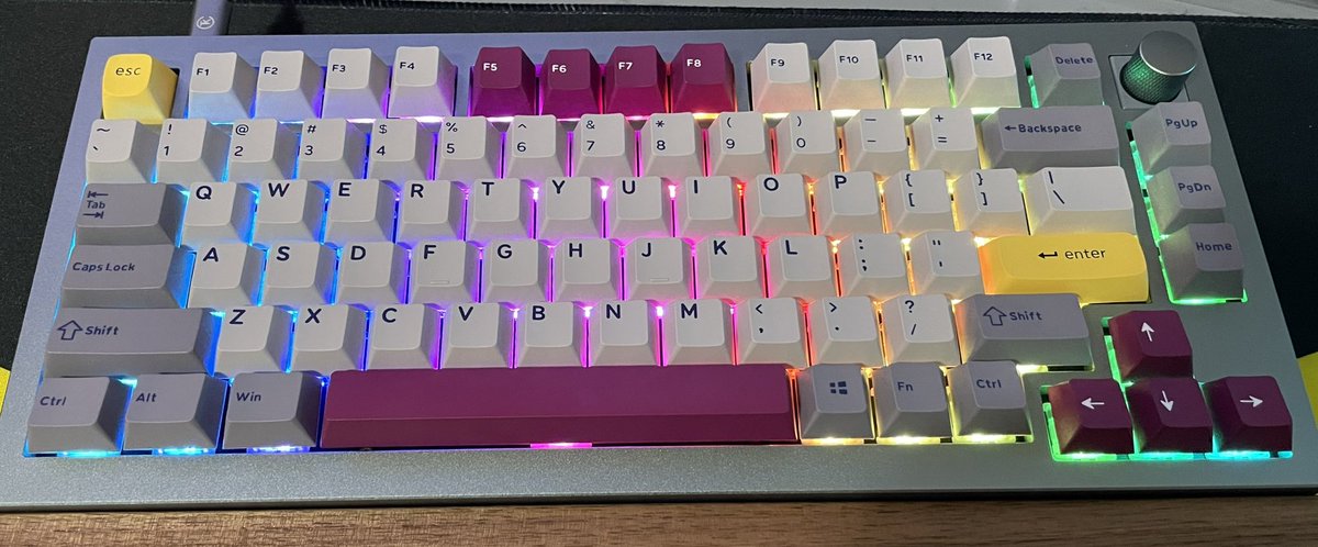 TheRealElijahB_'s tweet photo. Built my first Custom Keyboard! Went for a GameBoy Theme to connect my new set-up to where it all started. Before and After Pictures below!

Components: 
Keychron Q1 Version 2
Strawberry Milk Ice Switches 
Ghost Judges DMG Keycaps
#MechanicalKeyboard #GameBoy https://t.co/BkYpOYGCvp