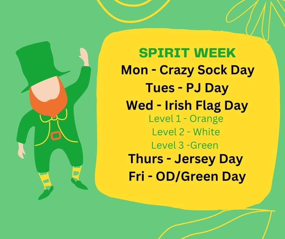 Make sure to wear you OD merchandise or green to celebrate St. Patrick’s Day today patriots!