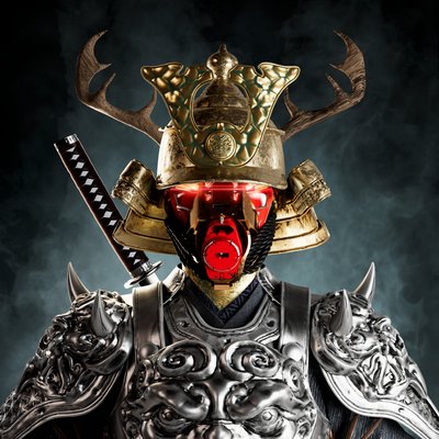 Bushido_Society's tweet photo. Our very own Bubbles 420 picked up these 4 ferocious samurai today. He crossed into whale status this morning. We are the Sleeping Giant that is waking up for battle. Thanks so much @KereksKings for your amazing NFT collab &amp; artistic meticulous touch of @MidasARTSTUDIOS 7 virtues https://t.co/jzpxoqVwAP