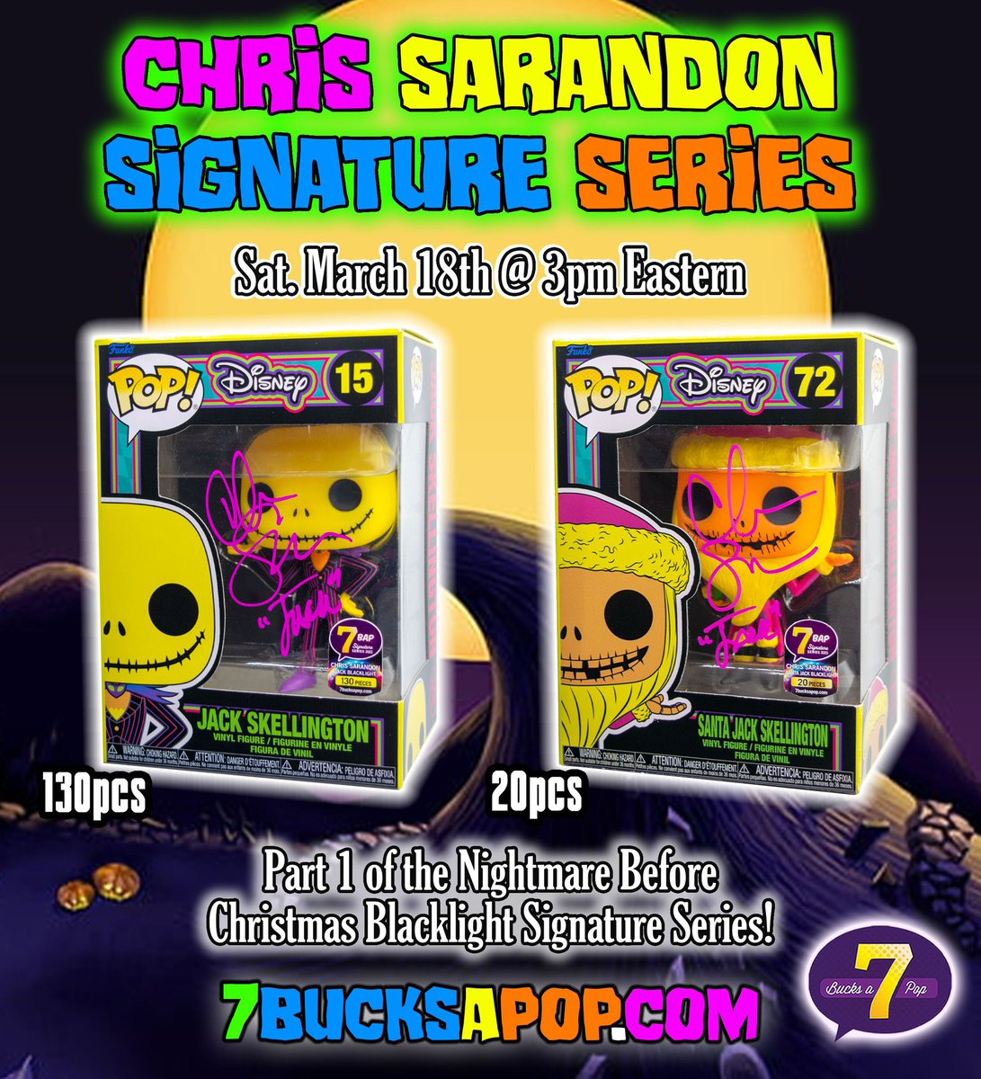 DisTrackers's tweet photo. This Saturday, March 18th at 3pm Eastern, the #7BAPSignatureSeries proudly presents Chris Sarandon from The Nightmare Before Christmas! #Ad #nightmarebeforechristmas
.
https://t.co/edAGOovcKQ https://t.co/dQ3zzFEtWI