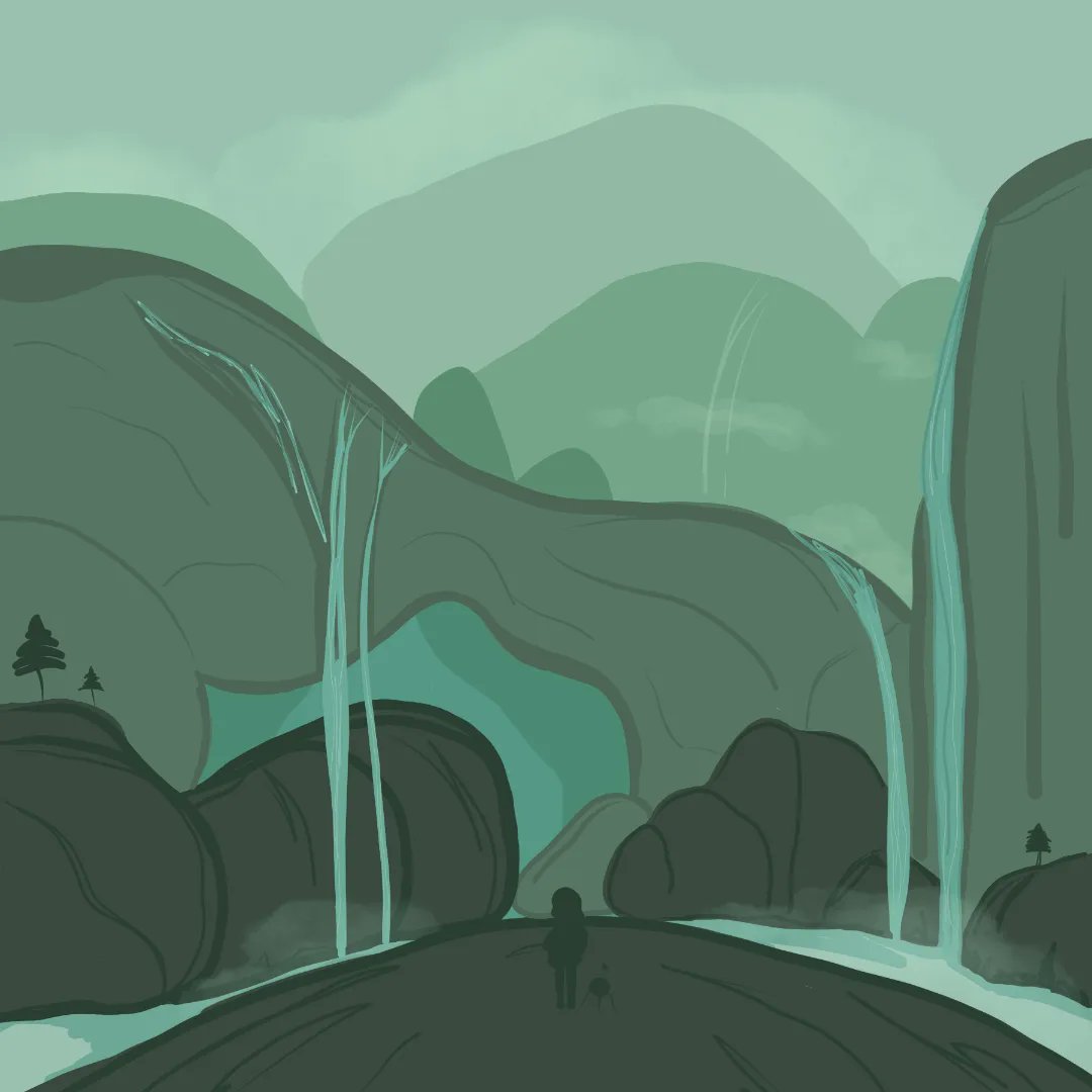 kelsooup's tweet photo. Rubi &amp; Gizmo on an Adventure ⛰️

#art #digitalart #painting #digitalpainting #oc #originalcharacters #environmentstudy https://t.co/anlmZMPbVg