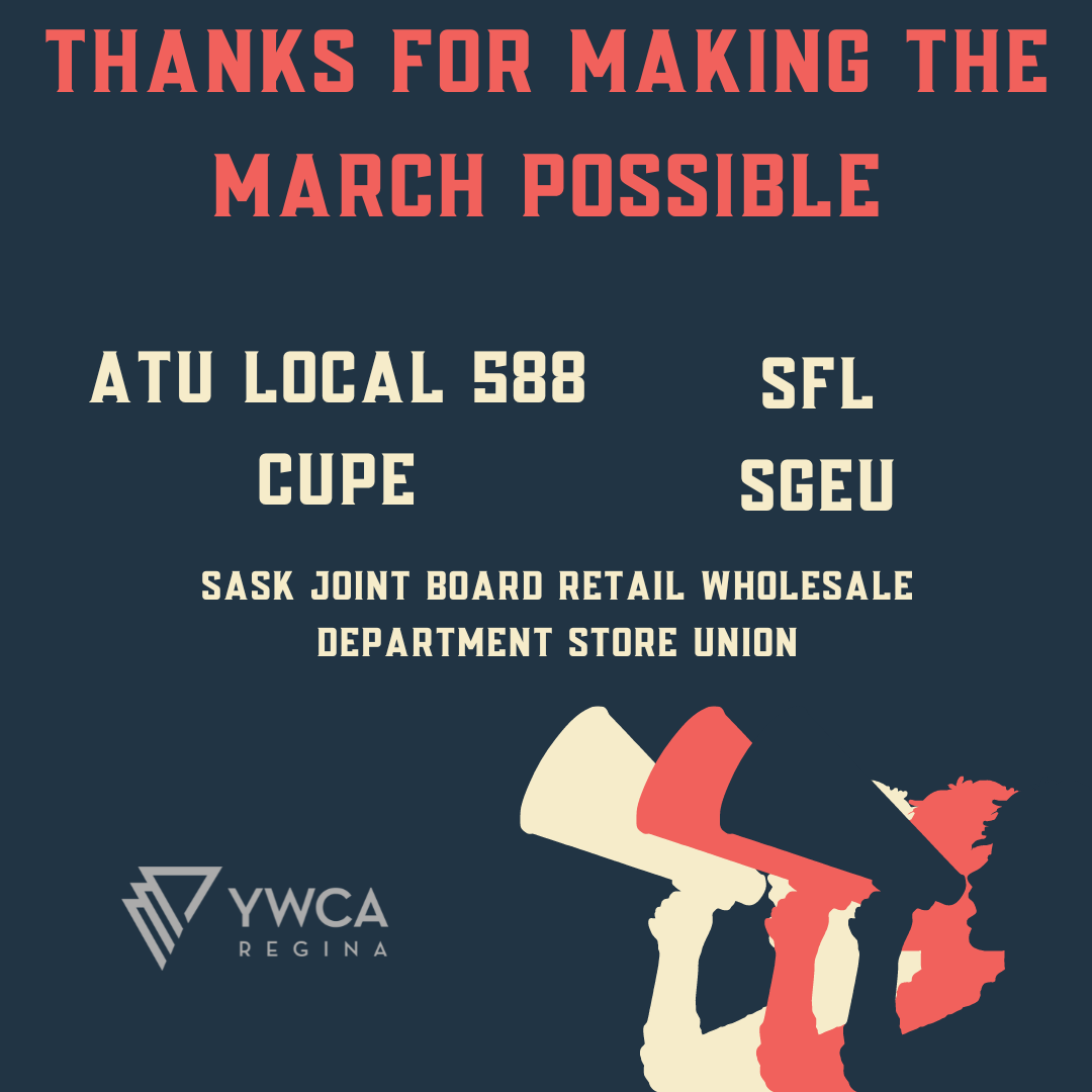 Thanks to all the sponsors and volunteers that made the 2023 Women's March possible. @SKFedLabour @CUPE @atulocal588 @sgeu SK Retail,Wholesale & Department Store Union #ywcaregina #IWD2023