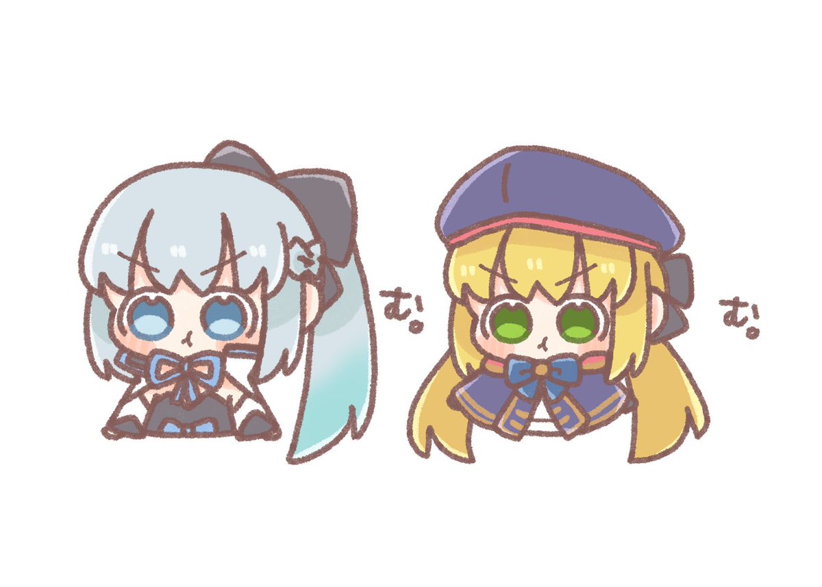 artoria caster (fate) ,artoria caster (second ascension) (fate) ,artoria pendragon (fate) ,morgan le fay (fate) multiple girls 2girls blonde hair green eyes hat blue eyes white background  illustration images