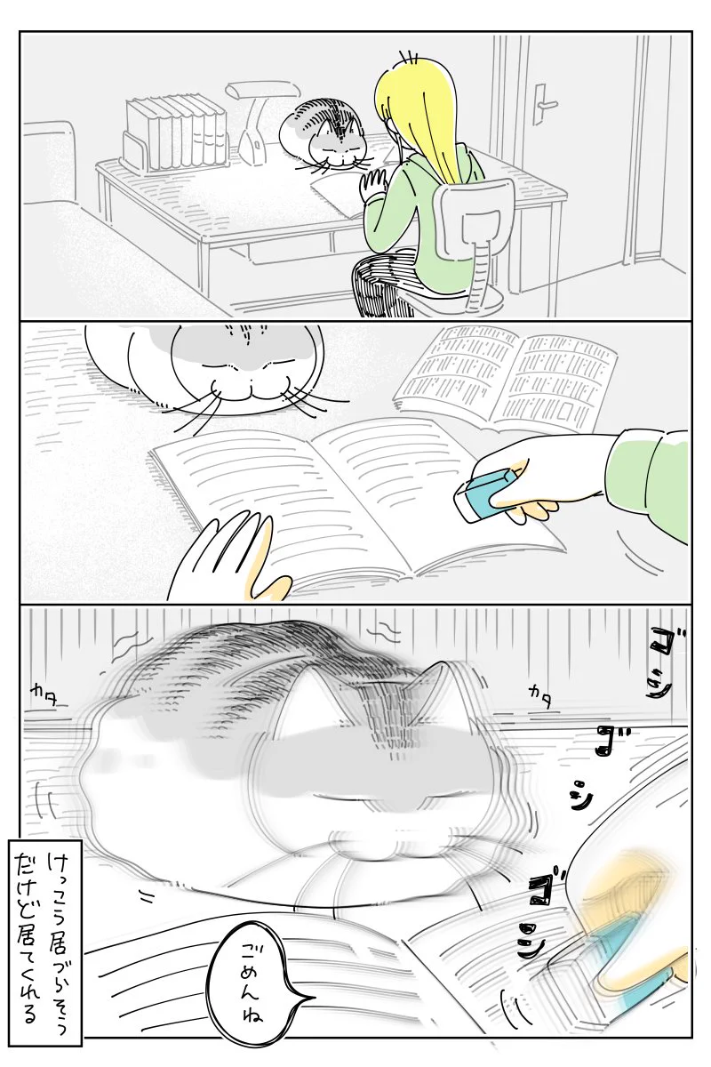 居づらそうだけど、それでも･･･！可愛くて思わず癒されちゃう「猫漫画」が話題に！