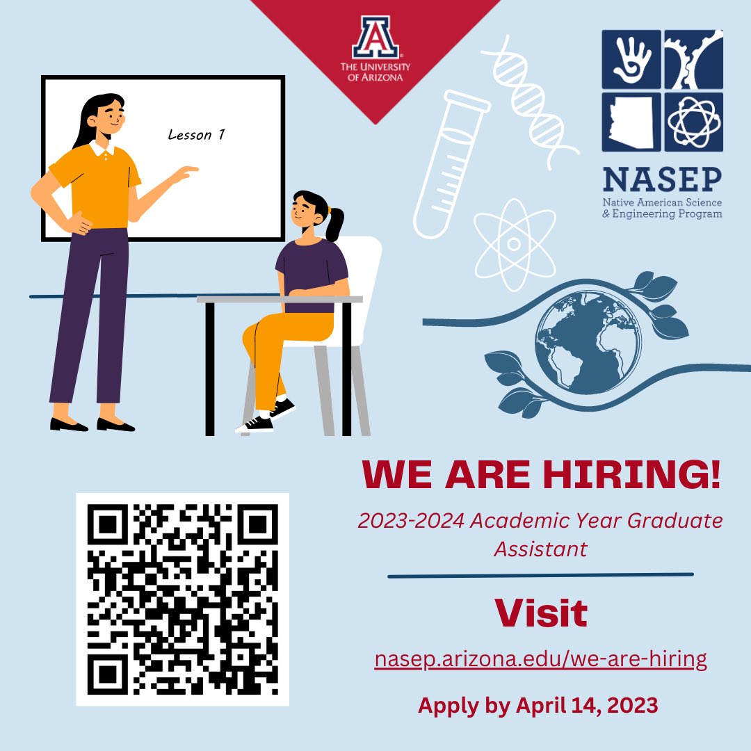ua_nasep's tweet photo. Hi friends! We are hiring graduate assistants for the 2023-2024 academic year. Apply by April 14, 2023. https://t.co/kzHoseePzl #UANASEP https://t.co/y3YFUurl1W