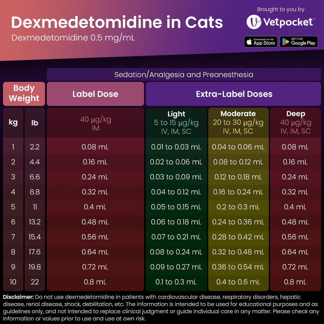 DEXMEDETOMIDINE IN CATS 💊😺 Here is a table for you to save as a quick refer⭐️ Please be aware of dexmedetomidine's side effects, cautions and contraindications prior to use ⭐️ #dvm #vetschool #vettech #vetstudent #vetmed #vetnurse #vetmedlife #vtne #vtneprep #navle