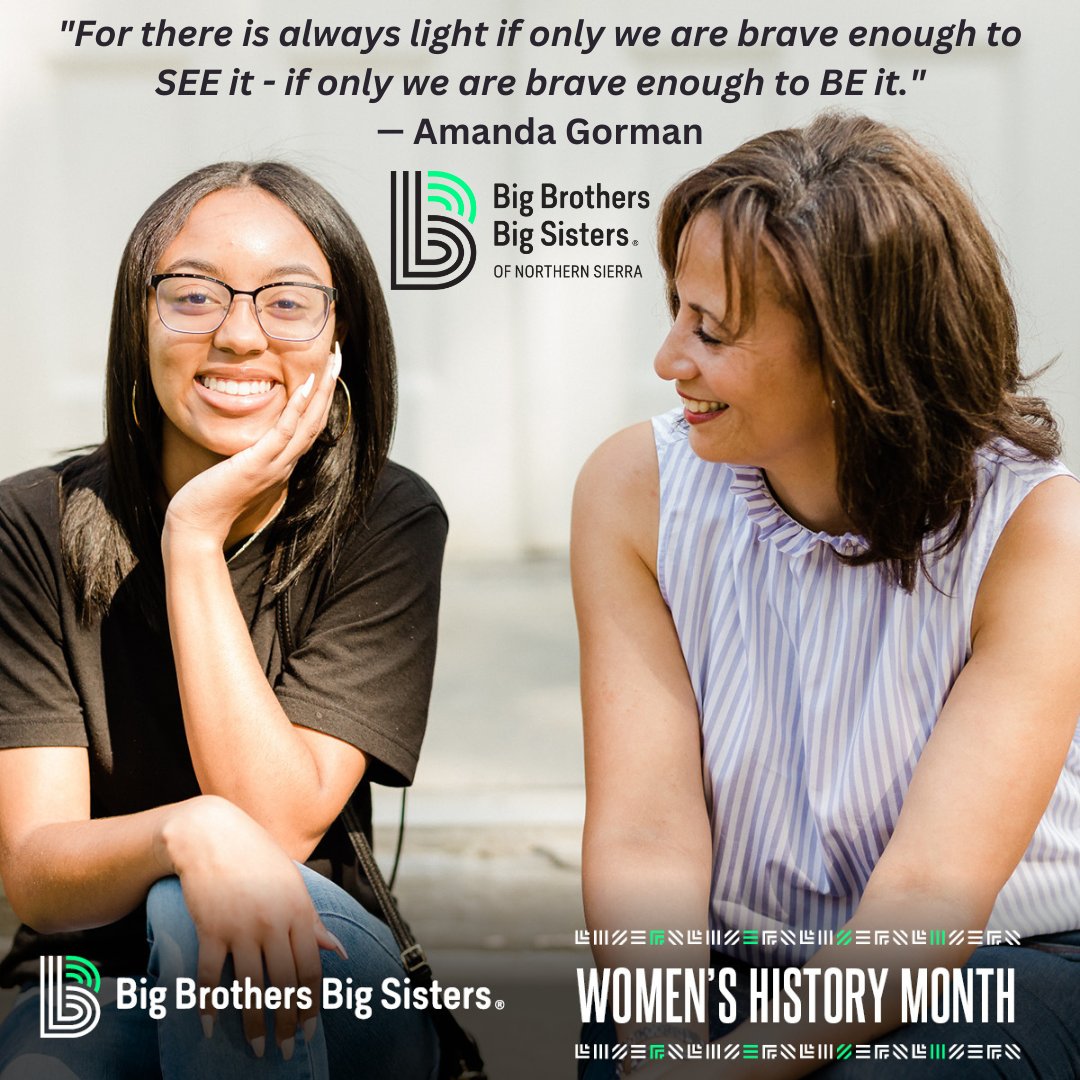Big Brothers Big Sisters of Northern Sierra (@bbbs_ns) on Twitter photo Why is women's history important? For girls, knowing women's achievements expands their sense of what is possible. Knowledge of women's strengths & contributions builds respect & nourishes self-esteem crucial to all children & adults now & for years to come! #WomensHistoryMonth Why is women's history important? For girls, knowing women's achievements expands their sense of what is possible. Knowledge of women's strengths & contributions builds respect & nourishes self-esteem crucial to all children & adults now & for years to come! #WomensHistoryMonth