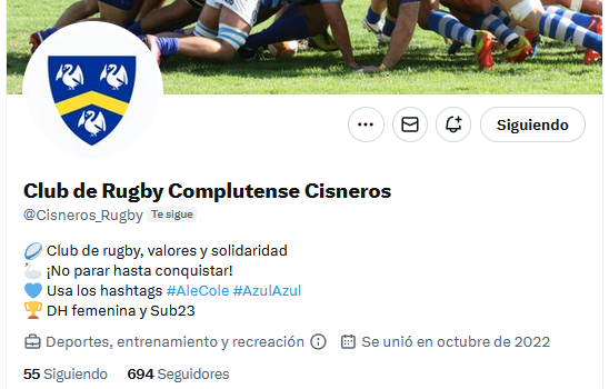 JuanCouselo's tweet photo. No tiene ningún sentido que el @Cisneros_Rugby  tuviese casi 8000 seguidores antes de que le suspendiesen la cuenta y que en su nueva cuenta solamente le sigais 700 personas. https://t.co/eZJkeefoDJ