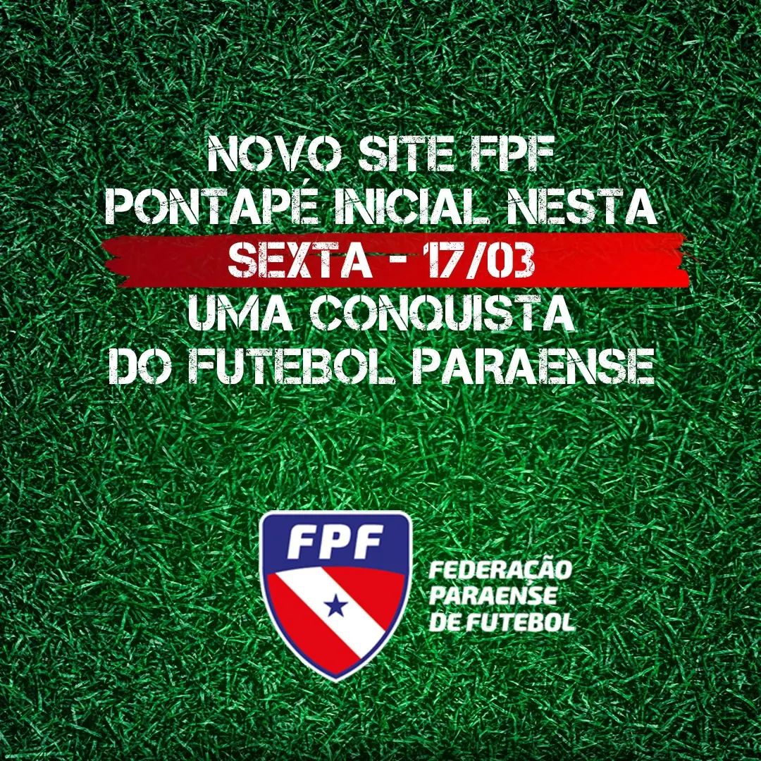 FPFPARA's tweet photo. VEM AÍ UM NOVO SITE

Em breve todos terão acesso ao novo site da FPF, em que todos terão acesso à um portal mais moderno atrativo e acessível. Uma página na web pensada para facilitar a experiência de quem navega e busca informações sobre o nosso futebol aqui no estado. https://t.co/JbgE0Bb3Jt