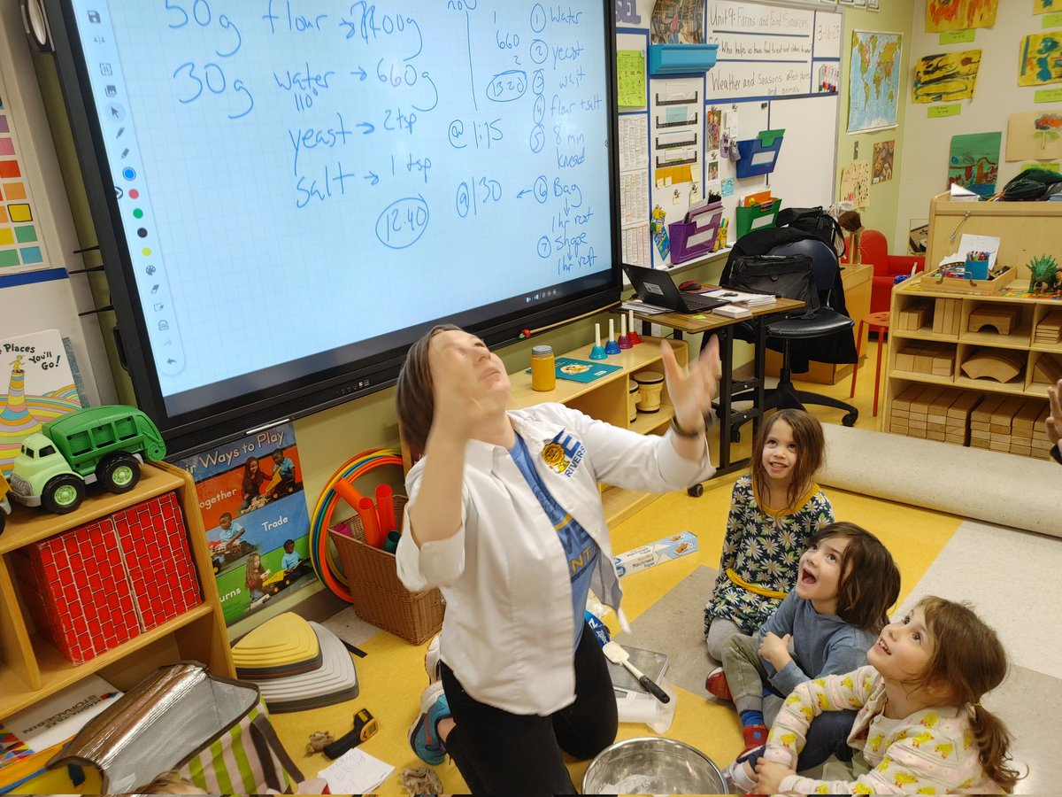 PreKTustin's tweet photo. Day 4 - Bread Dough 

Everyone kneaded their very own ball of dough to take home and then they watched me knead and shape the rest into a big loaf, ready for baking! I couldn't help myself, I totally tossed the dough around like a pizza 😅

Can't wait until the FINAL DAY! https://t.co/V9PrDBGFKb