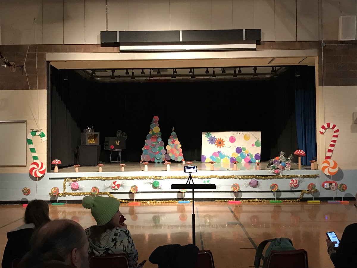 Ms_A_Yeh's tweet photo. Loved seeing Willy Wonka at Nederland Elementary today! The kids were fabulous, and the props and scenery and costumes that they created were 🔥! Still time to go see it tonight at 6pm! #bvsd https://t.co/EmDHIXTR90