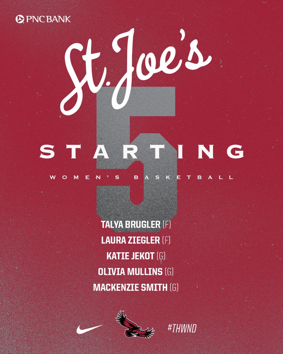 SJUHawks_WBB's tweet photo. Our starting five in the opening round of the @WomensNIT.
#THWND | #AlwaysFly https://t.co/x1vBxbmxGe