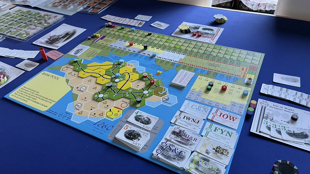 1860 is amazing. Every game goes down to the wire. This is especially fun when played with people of similar skill. 

@aag18xx #traingames #18xxgames #economicgames #boardgames #boardgamesofinstagram #tabletopgames #tabletopgaming #tabletop #ccmf