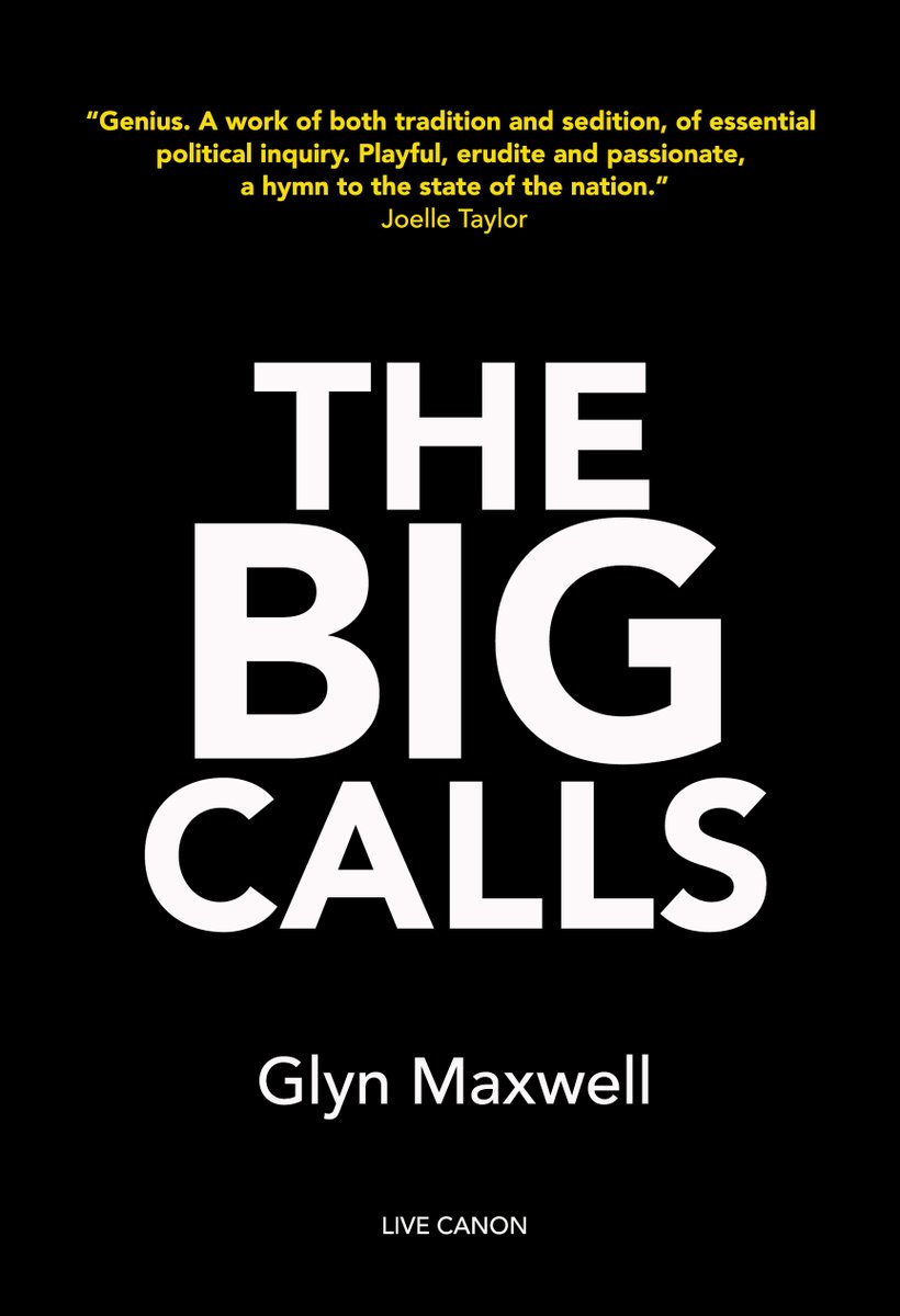 And it is out! The new collection from Glyn Maxwell, available from our website. And we couldn't be prouder. ‘Ours is not the world and all that’s in it, Ours is how we live and if we care…’ livecanon.co.uk/store/product/… #poetry #poetrycommunity