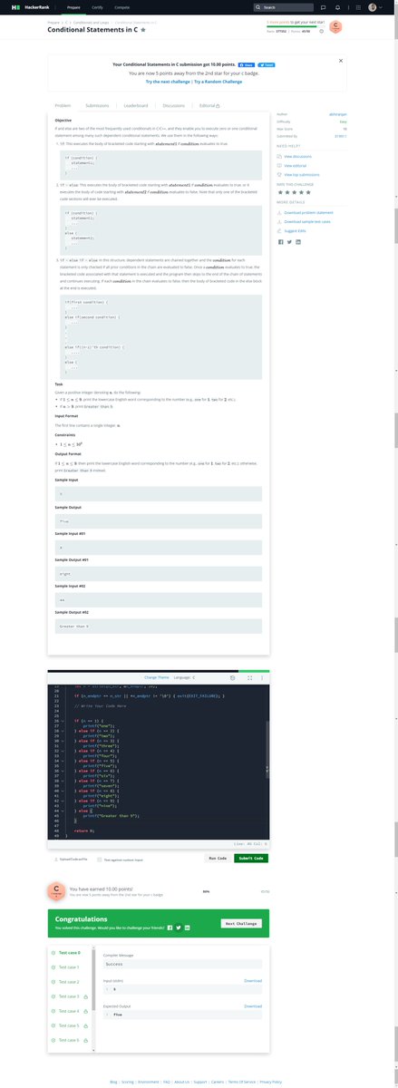 mrfattaah's tweet photo. #Day49/100
#DSA_Day9
Today...
Success! Just solved Conditional Statements in C on @HackerRank. Can you complete the challenge? https://t.co/aicsARFBjJ #programming
#100DaysOfCode
#buildwithvee100daysofcode
@build_vee
@gdgbenin https://t.co/a85heWXY6H