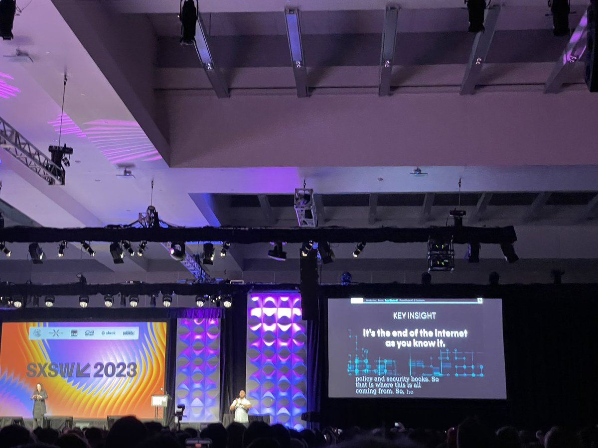 “It’s the end of the internet as you know it” <a href="/amywebb/">Amy Webb 🤷🏻‍♀️</a> emerging technology trends #SXSW