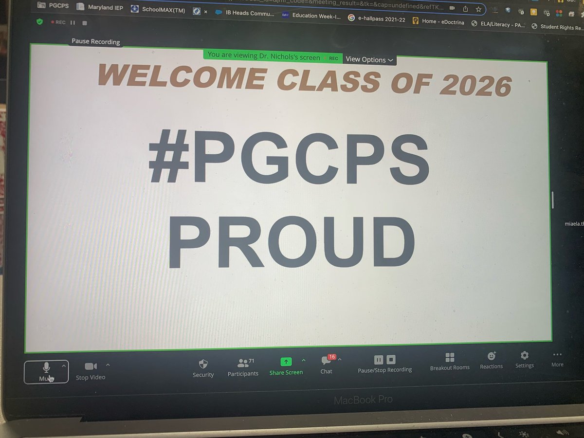 #HappeningNow A great 9th grade parent turnout in our virtual check-in meeting! 

 #miaela Thomas #letty Maxwell #salam woldekidan #pgcps
