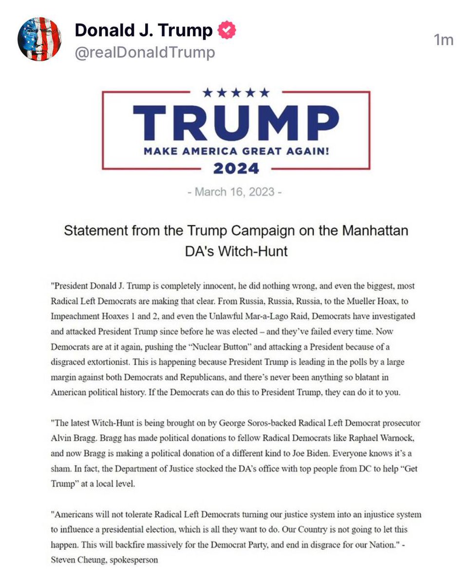 Statement from Trump Campaign🇺🇸
