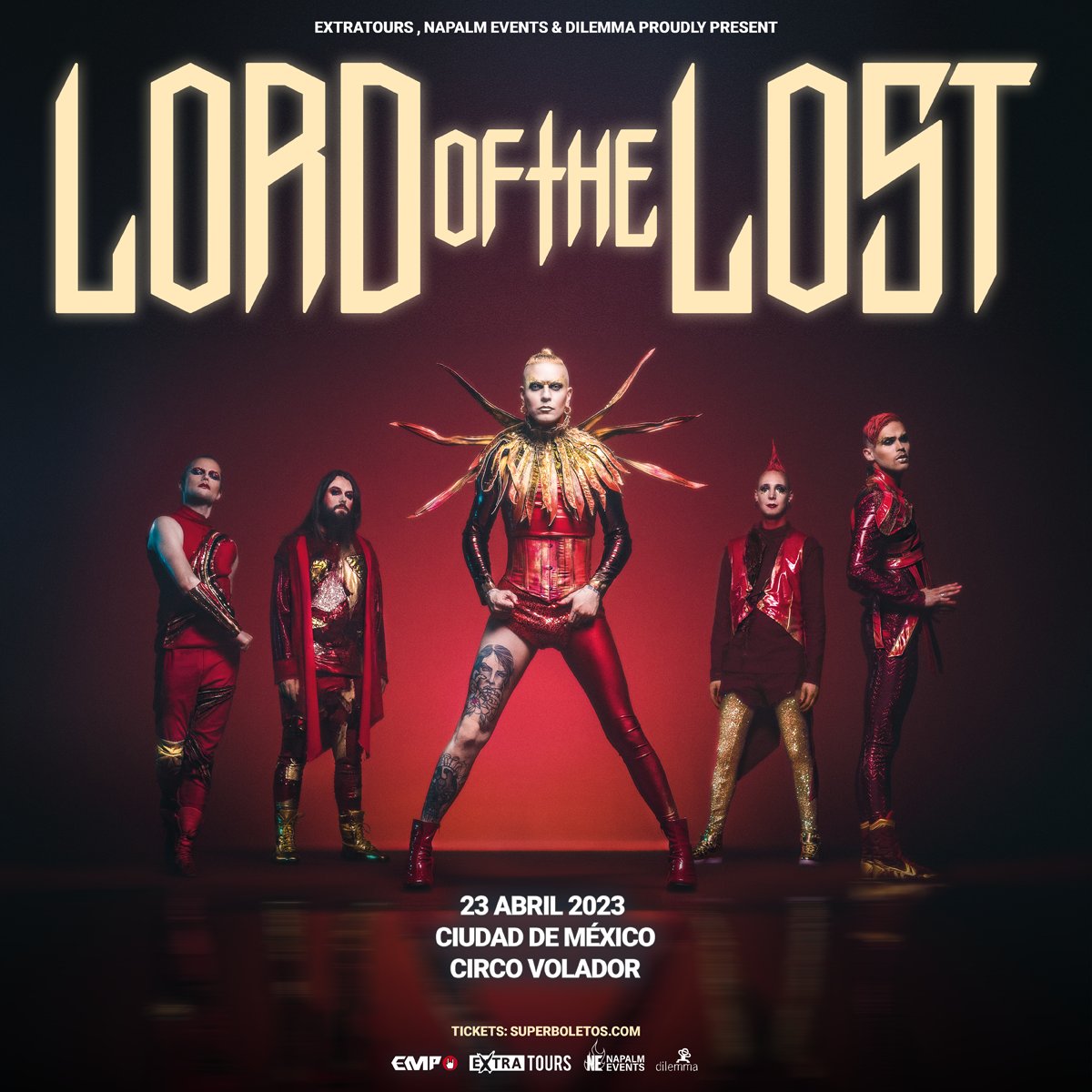 Presentando su nuevo álbum 'Blood & Glitter' 🩸✨ @LordOfTheLost llega a la Ciudad de México 23 de Abril en @circovolador ¡Boletos ya disponibles! Compra en línea: bit.ly/LOTLCDMX23 Y también disponibles en taquilla de Circo Volador