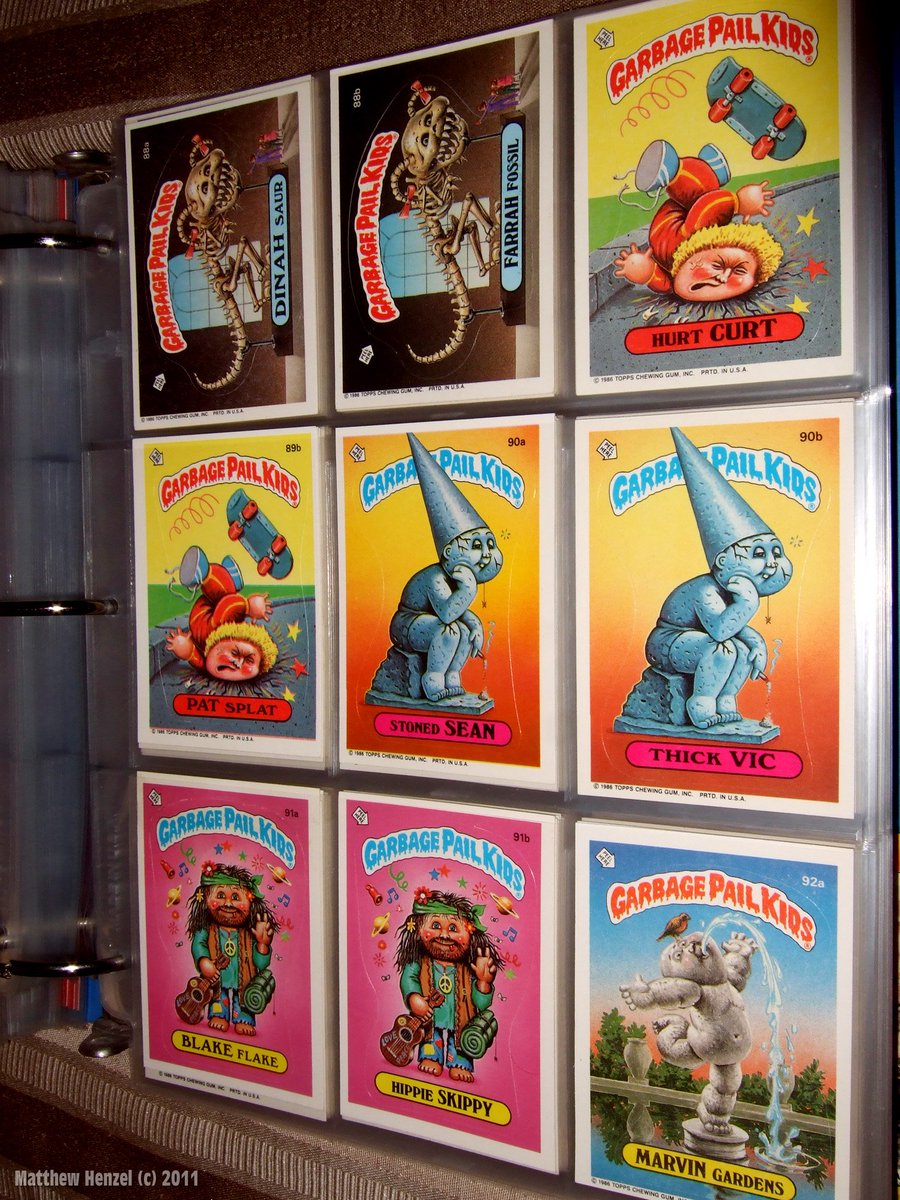 matthewhenzel's tweet photo. Garbage Pail Kids: 3rd Series - complete set. I'm glad I kept these in a safe place/ They are still mint ++ I wish I could say the same for my Series 1 and 2. :( They ended up getting swiped by a neighborhood kid. #GPK #GarbagePailKids #3rdSeries https://t.co/FdLHJe595C