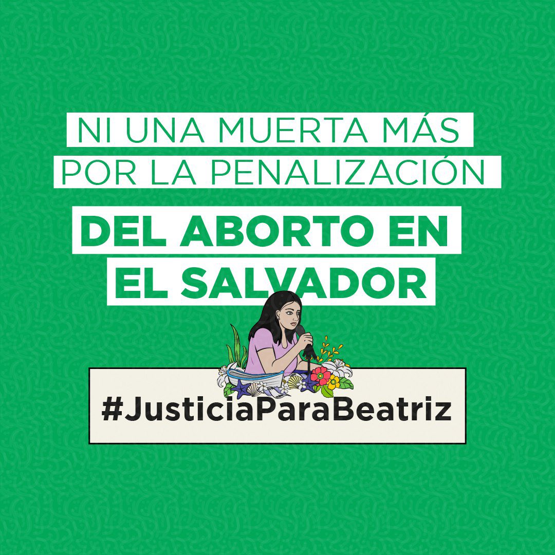 Elida Caballero Cabrera (@adile15) on Twitter photo En #ElSalvador, el aborto está penalizado desde 1998, 🚫 pero el caso y la lucha de Beatriz evidenciaron los graves efectos que tienen estas leyes restrictivas que vulneran los #DerechosHumanos. ⚠️
<a href="/BeatrizvsES/">Justicia para Beatriz 🟢🟣</a>
¡#JusticiaParaBeatriz! ✊🏽👩🏽🦱 En #ElSalvador, el aborto está penalizado desde 1998, 🚫 pero el caso y la lucha de Beatriz evidenciaron los graves efectos que tienen estas leyes restrictivas que vulneran los #DerechosHumanos. ⚠️
<a href="/BeatrizvsES/">Justicia para Beatriz 🟢🟣</a>
¡#JusticiaParaBeatriz! ✊🏽👩🏽🦱