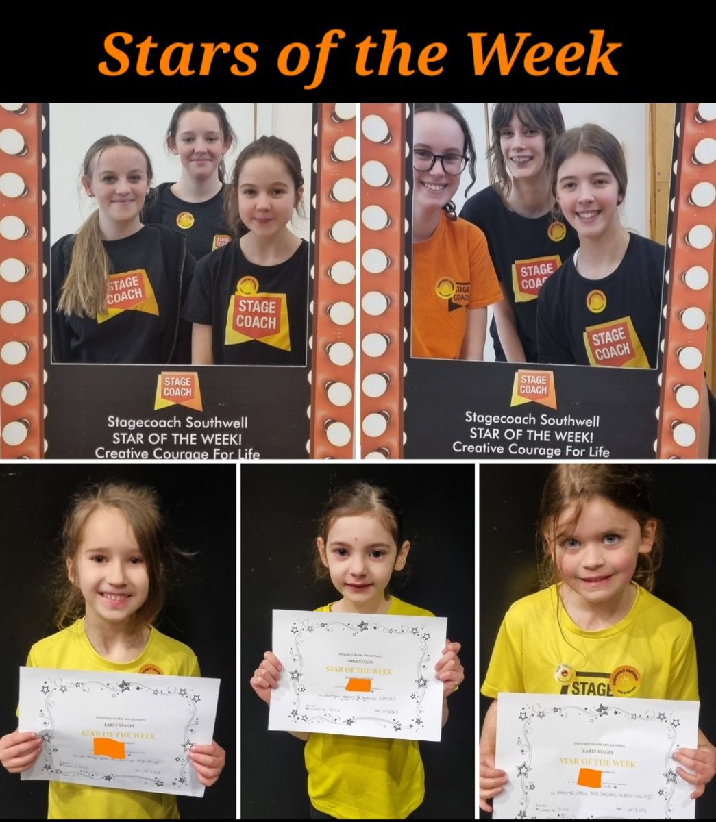 Here are this week's amazing Stars!! Well Done Everyone 😊🌟 #StagecoachSouthwell #TeamSouthwell #Dance #Sing #Act #Performingarts #Creativecourageforlife #thestagecoachway