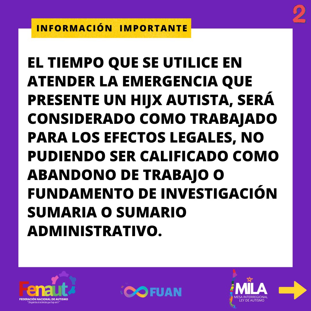 FuanFundacion's tweet photo. ♾️🌈 Fundación FUAN, @fenaut y MILA: compartimos información importante sobre Derecho Laboral de madres y padres de hijxs autistas que entró en vigencia a partir de lo consagrado en Ley de Autismo➡️ https://t.co/3McxTdq6kN #TodxsDiferentesTodxsValiosxs #MiAutismoMiDerecho https://t.co/kWei8yCXvk