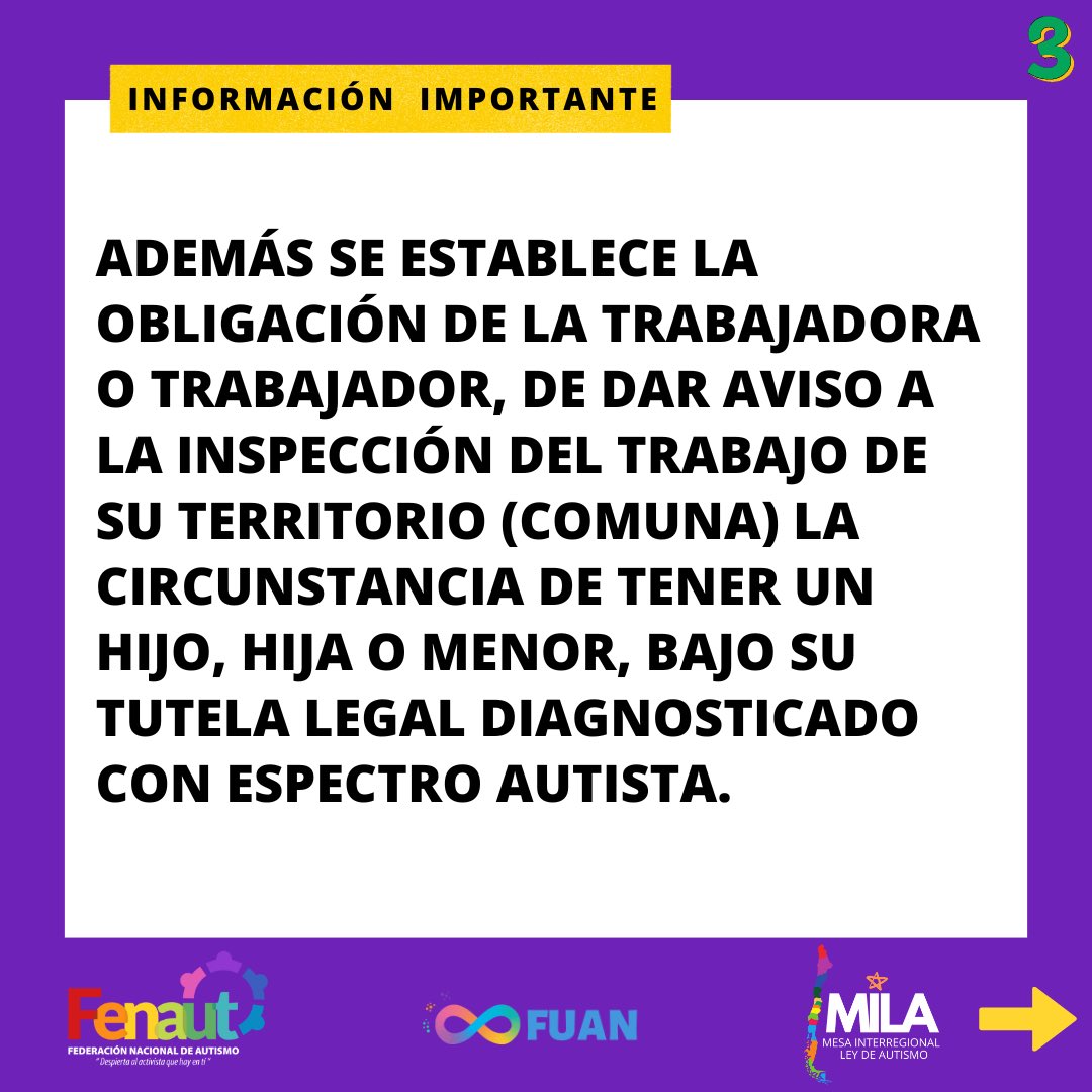 FuanFundacion's tweet photo. ♾️🌈 Fundación FUAN, @fenaut y MILA: compartimos información importante sobre Derecho Laboral de madres y padres de hijxs autistas que entró en vigencia a partir de lo consagrado en Ley de Autismo➡️ https://t.co/3McxTdq6kN #TodxsDiferentesTodxsValiosxs #MiAutismoMiDerecho https://t.co/kWei8yCXvk
