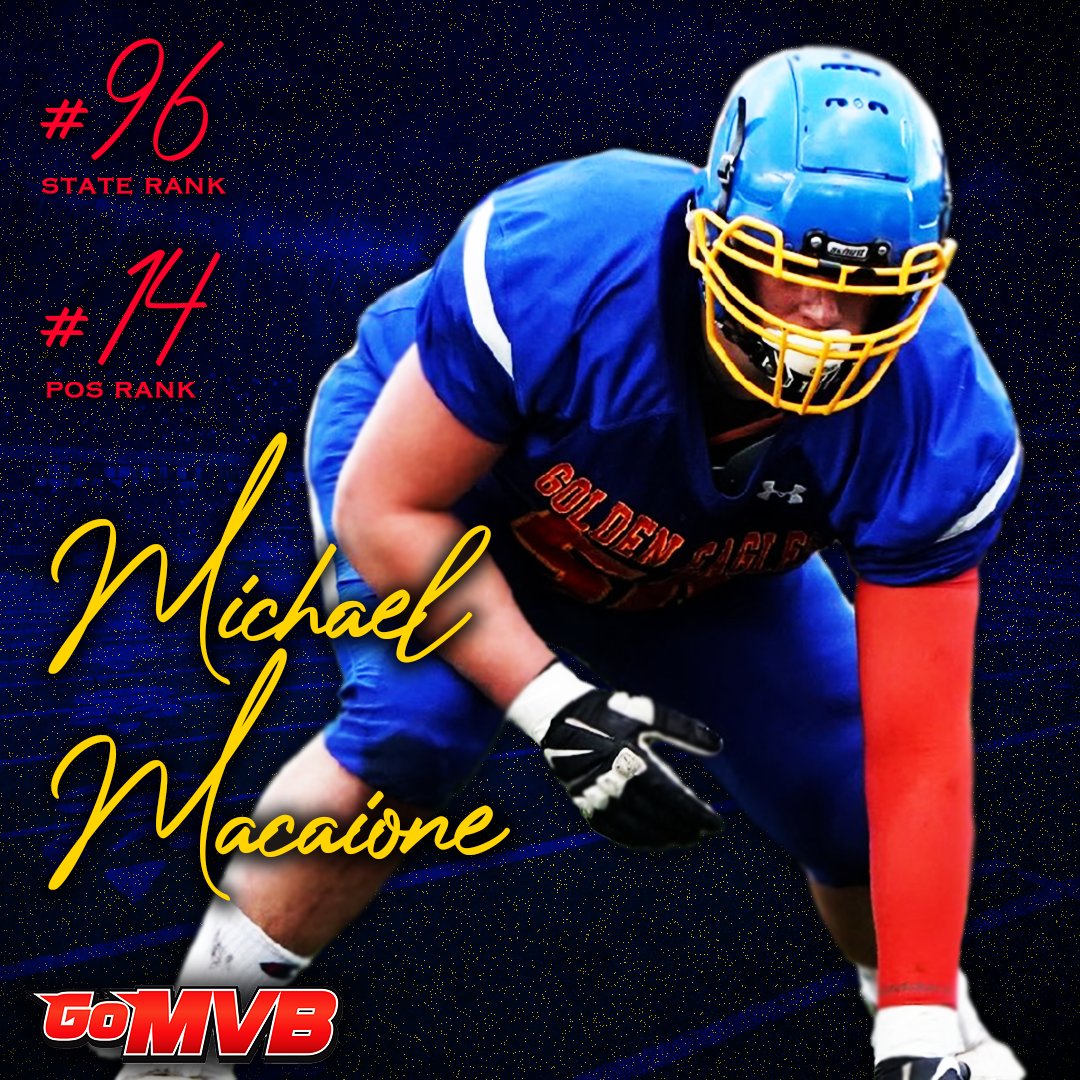 '24 MICHAEL MACAIONE  ranked
#96 STATE RANK 
#14 POS RANK
DL, OL -Gilford-Belmont Golden Eagles, NH
6'2" 275 LBS
2022 Defensive Player of The Year!

<a href="/MichaelMacaione/">michael macaione ✞</a>
Gomvbplays.com/michaelmacaione
Coach Joshua Marzahl

#gomvb #hsfootball #ncaafootball #collegerecruit #athlete
