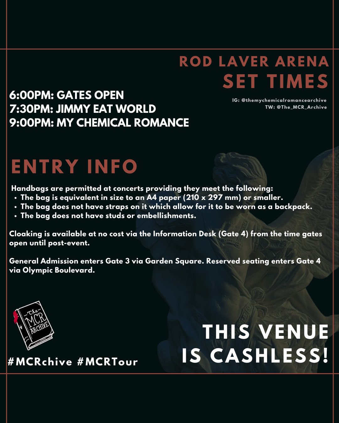 MCR Tour Updates on Twitter "MCRMELBOURNE2 set times and venue info ⬇
