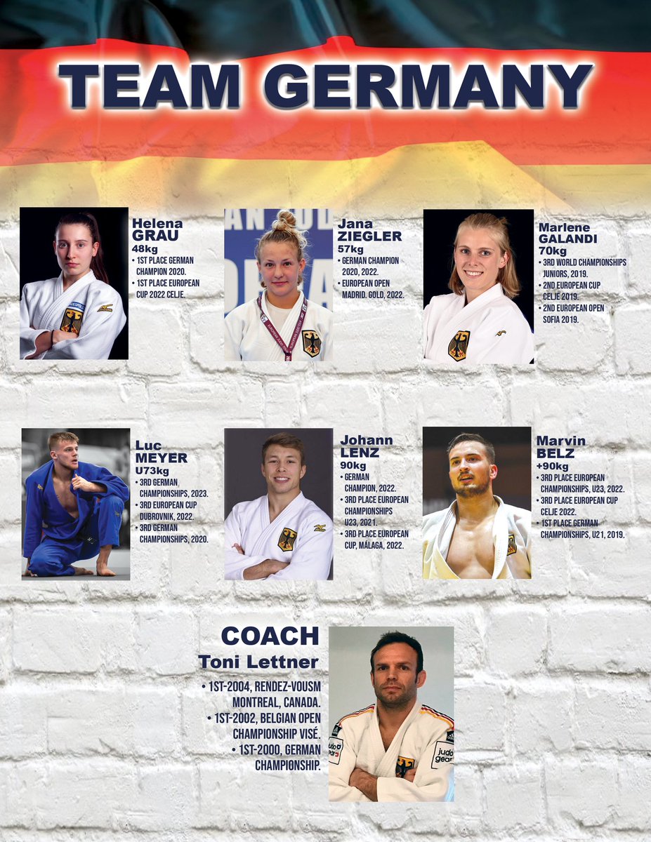 #TeamGermany ! Coming this year with the desire to regain their title! They have won the #NYOpenJudo 3x in the past! Will this year be their 4th? We will see it on March 25! Get your tickets at nyopenjudo.com #NYOpenJudo #NYAC #NYOJudo #NYACJudo #GermanyJudo