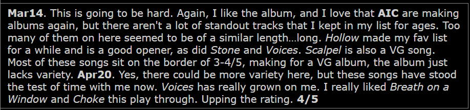 7RockLists's tweet photo. @Beerenalia @R_J_Joyce @Beerlightweight @Danrawly @thejavan @bassicksAl @graemebenge @SiGwfc @spookeedoo @sk1design @AndrewH66101072 And here is what I wrote about #TheDevilPutDinosaursHere. I like #BlackGivesWayToBlue more and think it will go up from 4/5 when I next listen ;) https://t.co/8JbemOZ7tY