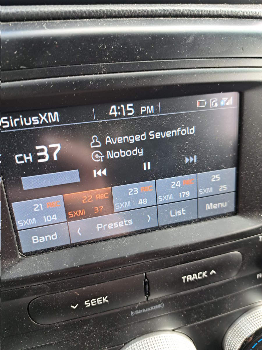 Running errands this afternoon and this is the second time I've heard the new song Nobody by <a href="/TheOfficialA7X/">Avenged Sevenfold</a> within like two hours! <a href="/SXMOctane/">SXMOctane</a> got you for sure!!