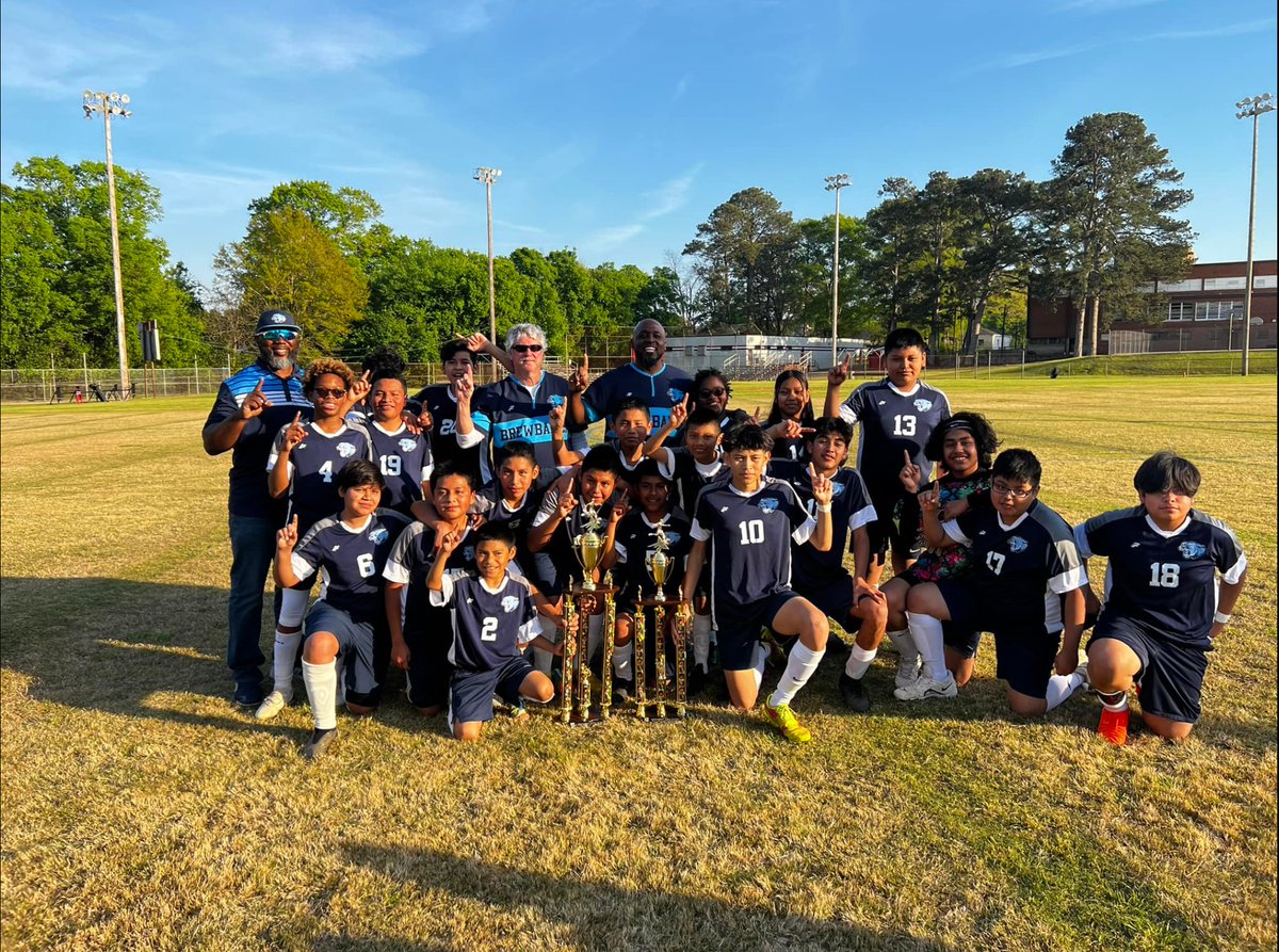 Congratulations to Coach Dottery, Coach Cannady, and the Brewbaker Cougars for winning the Middle School Soccer championship for the regular season and tournament.   They defeated Capitol Heights today 2-0 to complete an 11-0 record.  Congrats Cougars!!!! #MPSRising #MPSAL