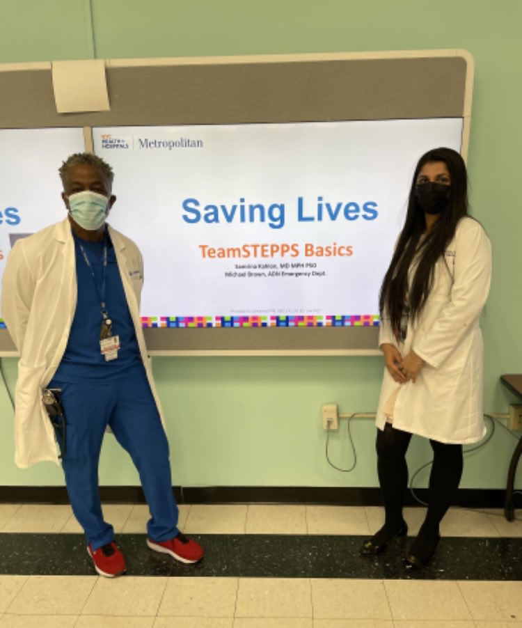 Today we joined ⁦@kroussMD⁩ ⁦@NYCHealthSystem⁩ to speak about “TeamSTEPPS Basics” during the Patient Safety Week celebration. There, we shared toolkits that we can implement to ensure care is safe for all patients #PSAW23 #SavingLives #PatientSafety #zeroharm