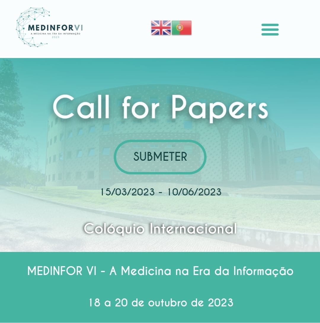 AbecinOficial's tweet photo. Está aberta a chamada para submissão de trabalhos para o "MEDINFOR VI: A Medicina na Era da Informação".
O prazo encerra-se no dia 10/07. Participe.
Acesse: https://t.co/sfV3zu1Eu2
#ABECIN #AbecinDivulga #ivmedinfor #UFBA #uporto https://t.co/2SKGXpORy1