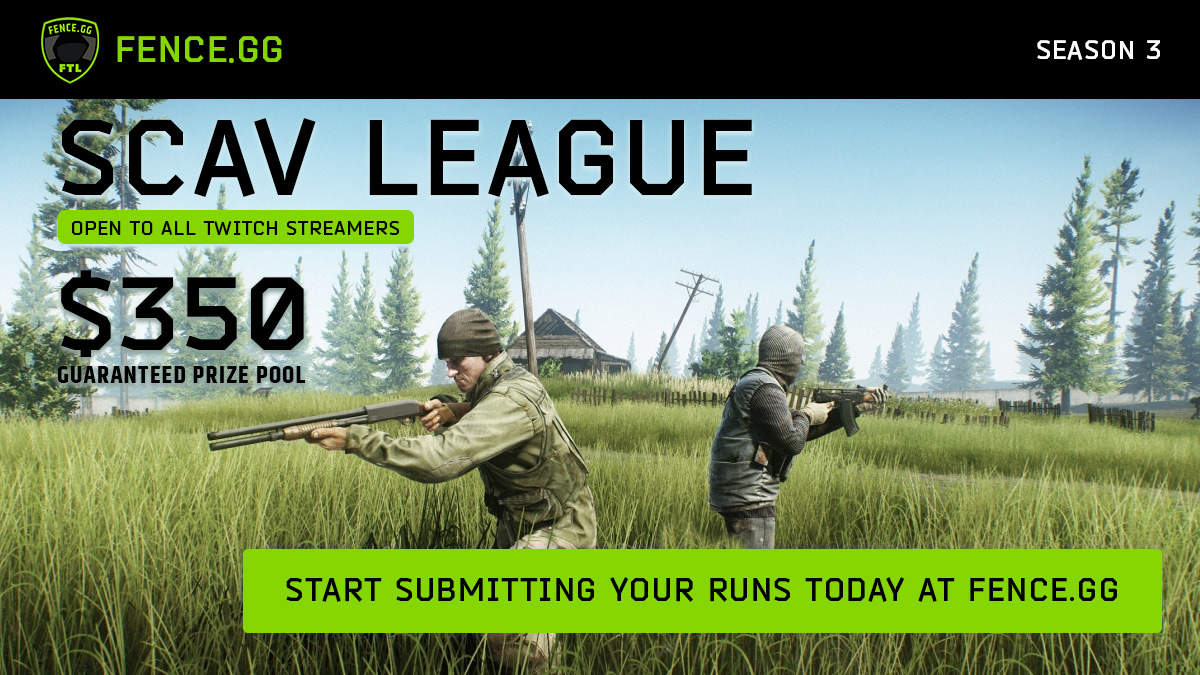 fence_gg's tweet photo. 🕓 Don't miss out! FTL Scav League Season 3 has just kicked off on Lighthouse! 

👉 Join: https://t.co/Q7KxFq2BPk

🏆 Over $1,000 given out in prizes already this year
🕓 Compete on your own stream schedule
⚙️ Custom overlays and chatbot
📈 Promote your stream

#EscapeFromTarkov https://t.co/KurXbJEset