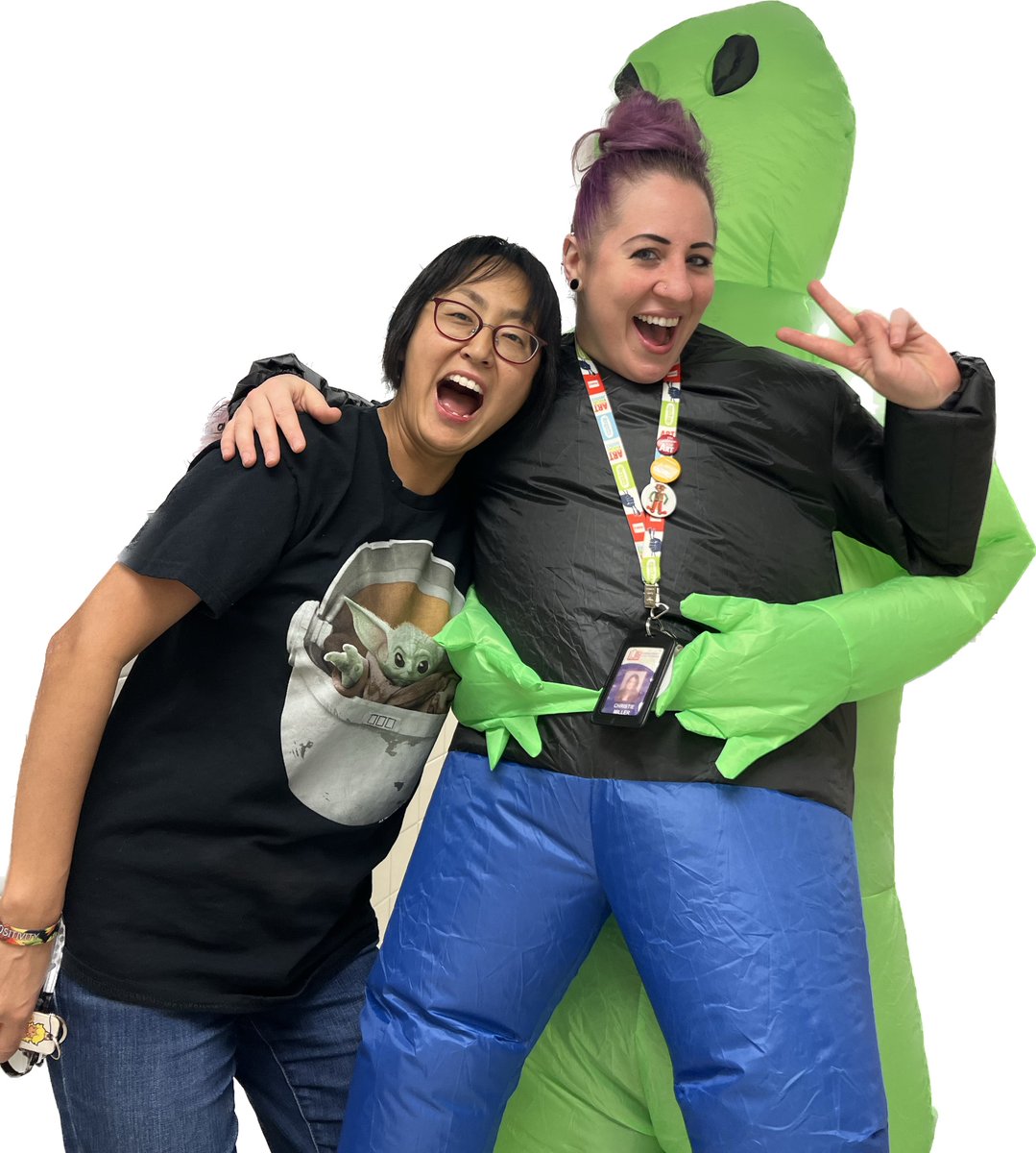 SchoolGbe's tweet photo. Out of this World Day #spiritweek #gbestrong #fcps @gbefcps @fcpsnews @FCPSR5 #aliens #space #babyyoda #gbe #educators https://t.co/yerSJh2B51