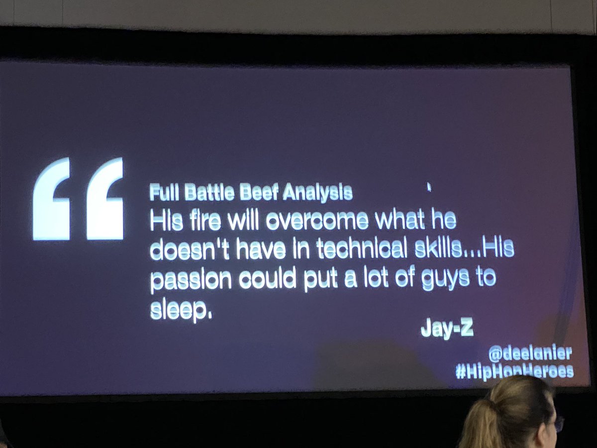 HistoryFrog's tweet photo. Keynote @deelanier Teaching as his authentic self, personifying #HipHopHeroes #SpringCue @springcue “There was no substance because there was no experience” #ausdSpringCue https://t.co/aQ3IfrSH2t