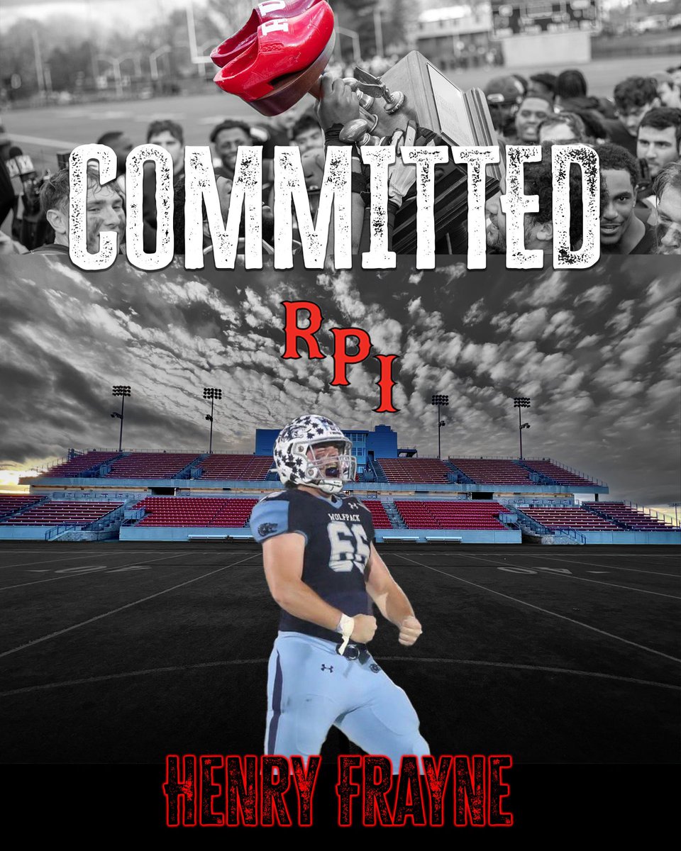HFrayne66's tweet photo. I’m excited to announce my commitment to continuing my athletic and academic career with @RPIFootball ! Thank you to my family, friends, teammates, and coaches that helped me that helped me along the way! @CoachJDittman58 @CoachKosanovich @CoachRI @Coach_MeyerWMC @tberny7 https://t.co/hc9wkqIAKM