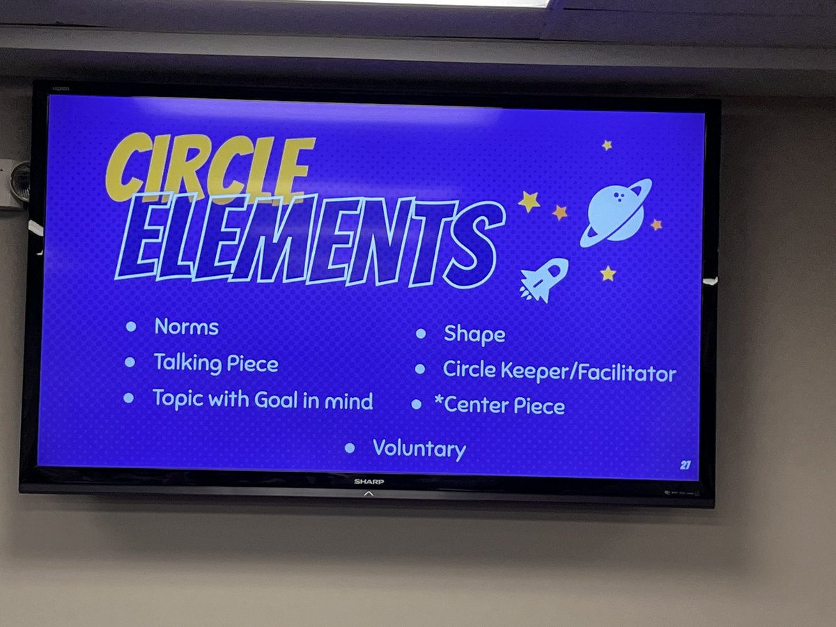 Thank you @jf_converse and @EducPlus for teaching us about building relationships and community through the use of circles and shifting to affective statements. @CarlaHu47395037 @MrsSarahJWilson @brie_05 @AshleyNewland10 @ Lindsey  Pierce #SEL #continuousimprovement