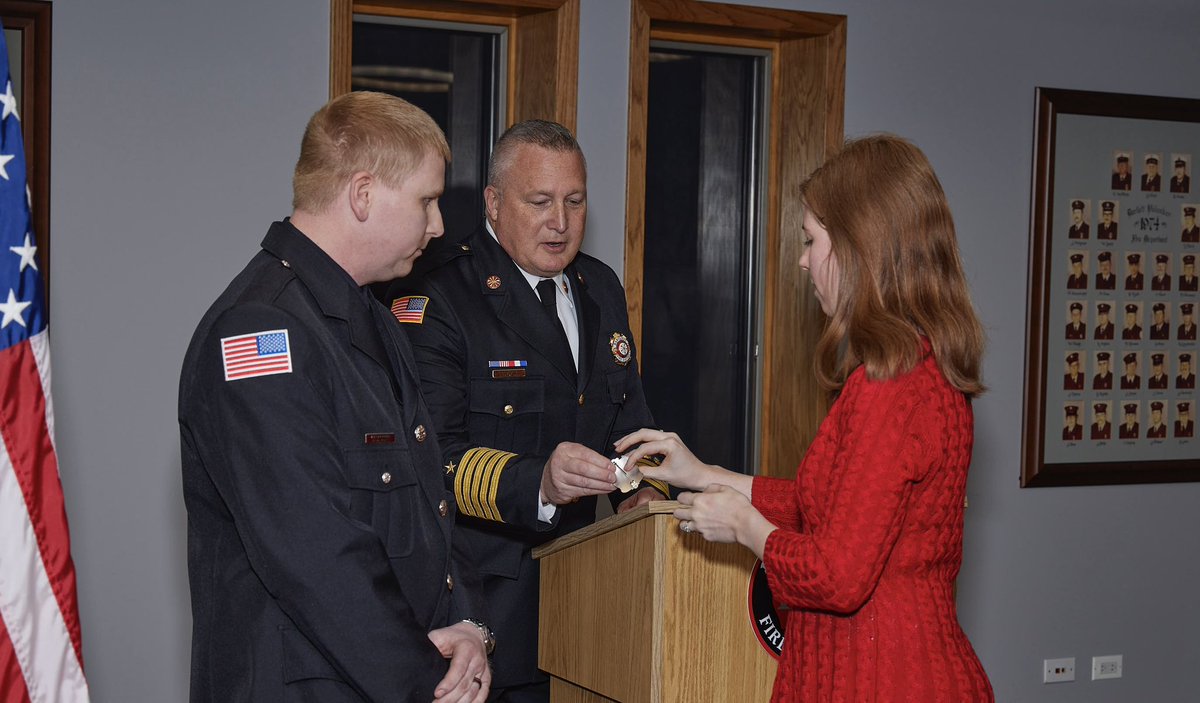 BartlettFire's tweet photo. Yesterday we celebrated the official swearing in of our newest member Nick Manders. Congratulations! https://t.co/27ZA9jwoLp