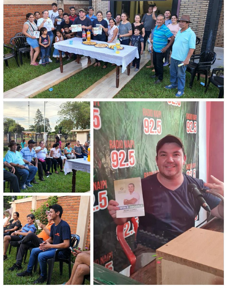 AldoLopez91CD's tweet photo. Sin dar tregua,hoy por la mañana estuve en el programa de la 92.5 hablando de la politica con la conductora Gloria Pereira, luego por M.Otaño visitando a familias que anelan un cambio y culminamos con una reunión con vecinos de km2 C.A.L
#AldoLopez
#ConcDeptal
#Lista 2 #Opcion 4 https://t.co/ERPTR0bput