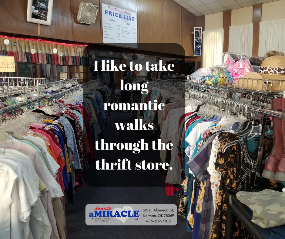 donateamiracle's tweet photo. If you do too, come see us today! 

#donateamiracle #donateamiraclethrift #normanok #shopnorman #keepitlocalok #keepitlocal #thrift #thrifting #okies #oklahoma #shopoklahoma #boomersooner #ousooners #shopping #okiehomies #photooftheday #okc #shopokc https://t.co/qCxKCaY53L