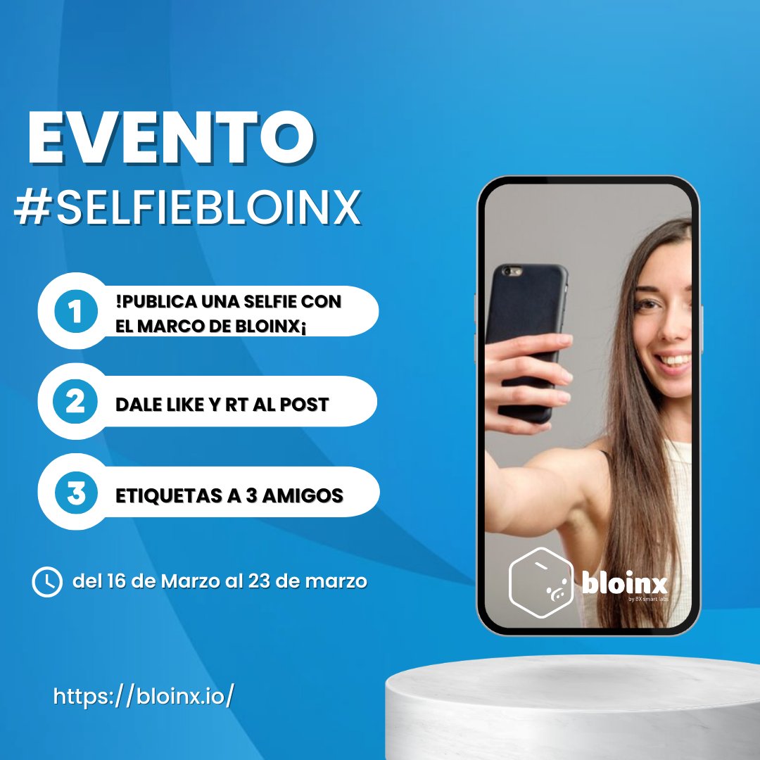 bloinx_io's tweet photo. ¡Selfie con #bloinx!
💰 ¡50$ $USDC en premios!
🙌 Siguenos @bloinx_io
❤️Me gusta 🔃 RT
📷 Publica una Selfie con el marco de Bloinx, con #SelfieBloinx #DeFiMexicano #Bloinxlatam
✅ Tag 3 #Cryptofriends
📋 Registrate👉https://t.co/XW4iWxih4R https://t.co/WGCtOs5hO7
