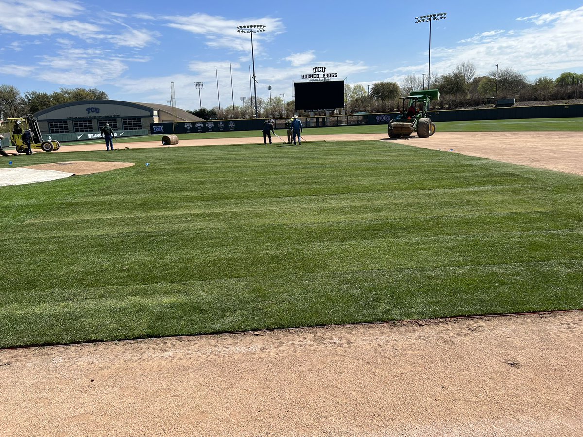 Our crew got to do a little cut out and replacement at TCU this week! #GoFrogs