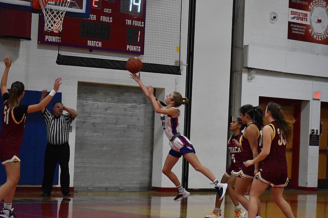 OAGirlsBball's tweet photo. Congratulations to @mcevoymadison22 on being selected to the @BCANY1 All-Section IV 2nd Team. Madison will participate in the All-Star game on Tuesday, March 21st @ElmiraCollege. Congrats to all players &amp; coaches representing IV🏀. 💙❤️ #OAGirlsBball #KeepTheBallBouncing #OAPride https://t.co/i2FncTU5GX