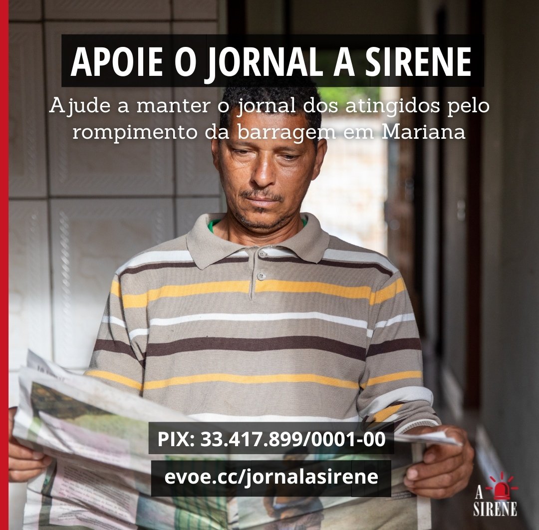 JornalASirene's tweet photo. 🚨APOIE O JORNAL A SIRENE!
✊🏽Todos merecem ter sua história contada!
👉🏽O jornal A SIRENE é uma voz para as comunidades atingidas pela barragem de Fundão em Mariana. Precisamos de seu apoio para que possamos continuar!
#financiamento #jornalasirene #atingidos #minasgerais https://t.co/5OHxWIOdDs