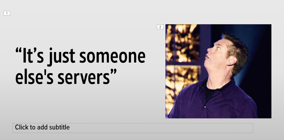 1kevgriff's tweet image. I&apos;m not sure why but this slide in my new deck cracks me up.

#serverless #azurefunctions